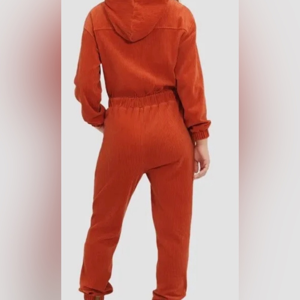 UGG Rust Orange Corduroy Hooded Jumpsuit - Picture 3 of 6
